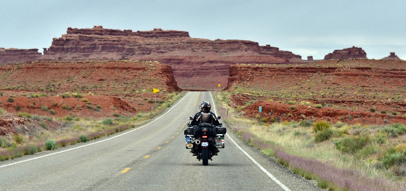 Motorcycle Road Trip on US Highway 163 nearby Valley of the Gods Utah 130 