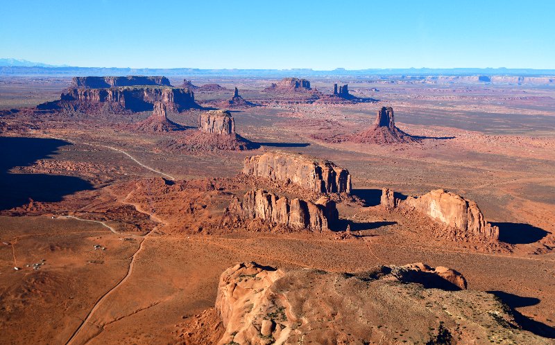 Rain God Mesa, Camel Butte, Elephant Butte, North Window, Cly Butte, Merrick Butte,  West and East Mitten Butte, Sentinel Mesa, 