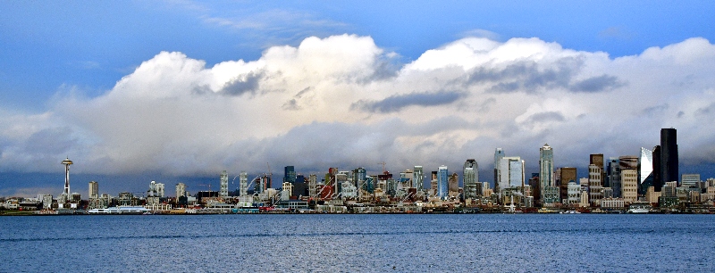 January Thunderstorm over Seattle Skyline and Puget Sound Washington 215 