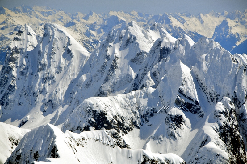 Crescent Creek Spires, West Twin Needles, Mt Terror, Mt Degenhardt, Inspiration Peak, Picket Range