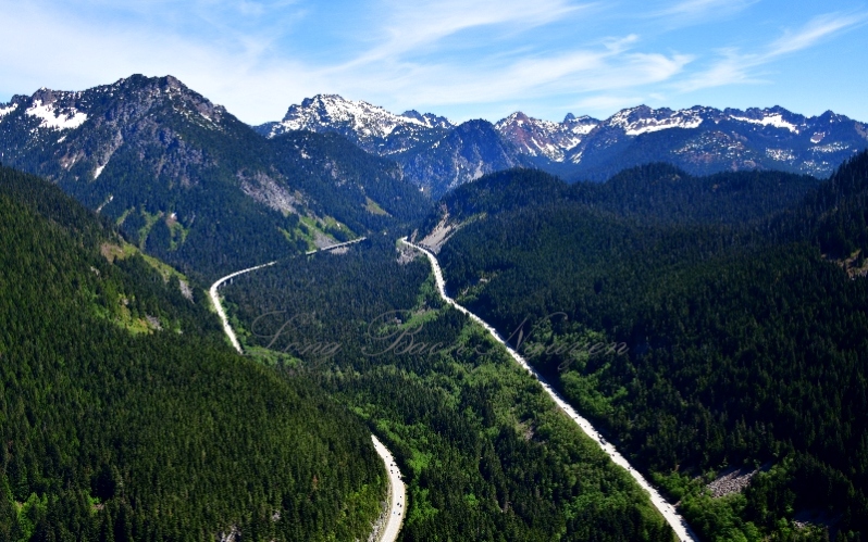 Snoqualmie Pass with Interstate 90 at Denny Creek, Red Mountain, Washington 061 