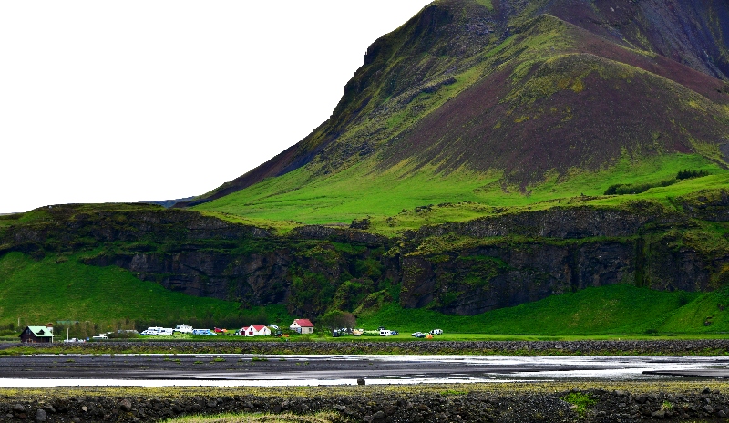 Campground near Seljalandsfoss Waterfall at base of Fragafell Mountain, Iceland 194  