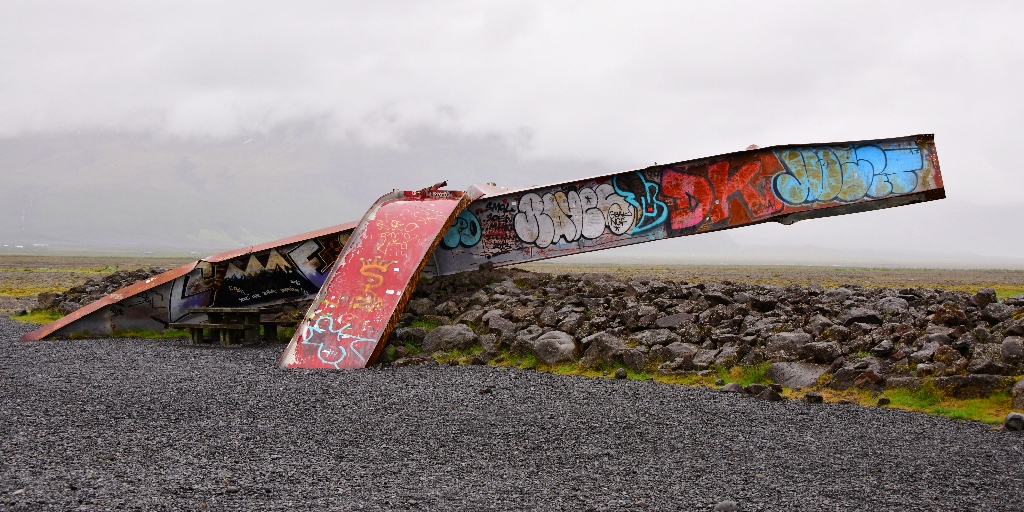 Skeiar Bridge Monument near Skeiarrsandur, Iceland 532
