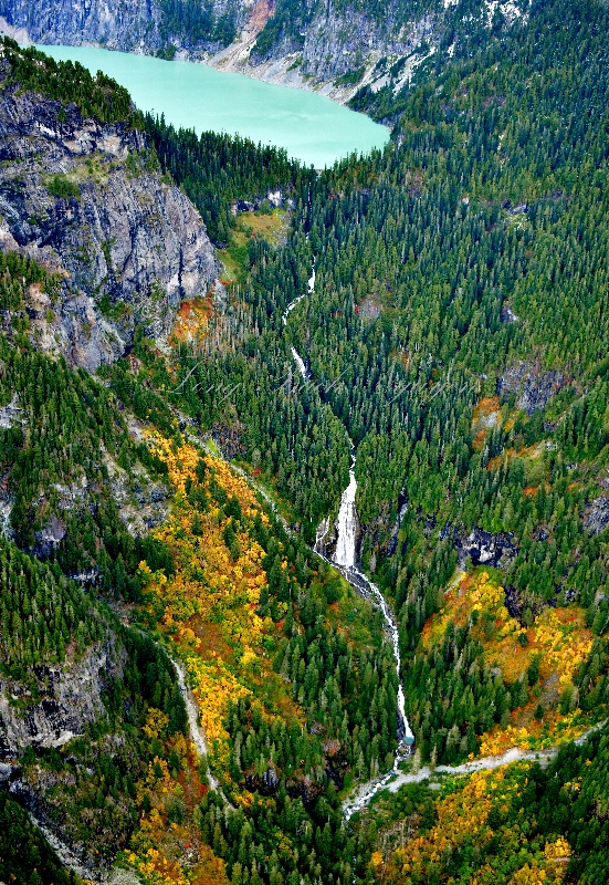 Troublesome Creek Waterfall in the fall base of Blanca Lake, Washington 489 