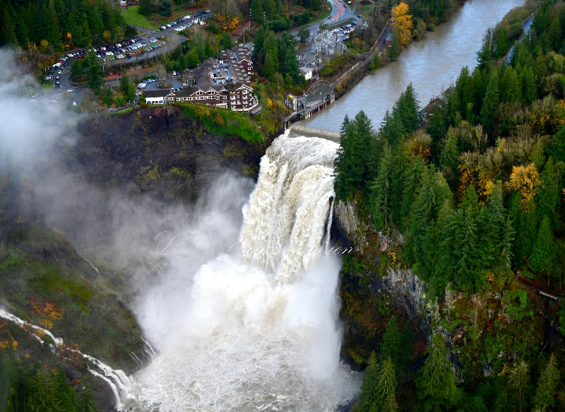 Raging Snoqualmie Falls, Snoqualmie River. Salish Lodge, Washington 209 