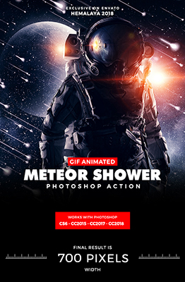 Animated Meteor Shower Photoshop Effect