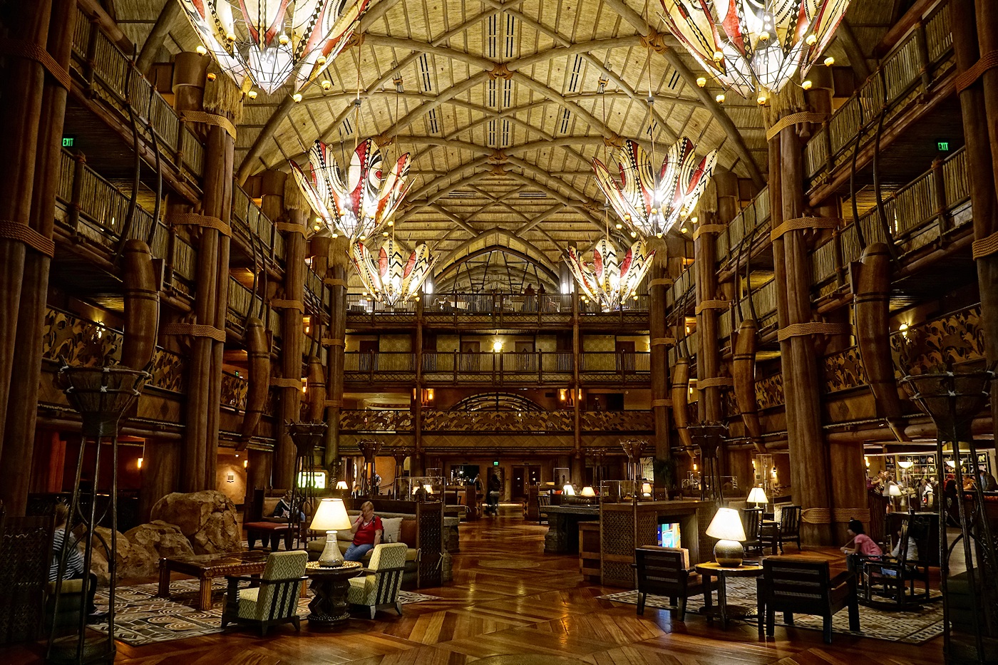 Animal Kingdom Lodge interior, night
