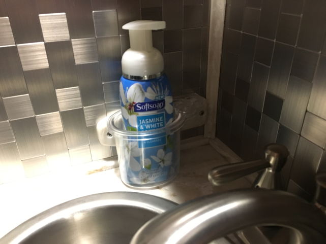 Soap & Toothbrush holder installed
