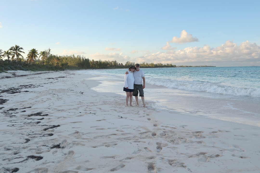 beach walk at sunset