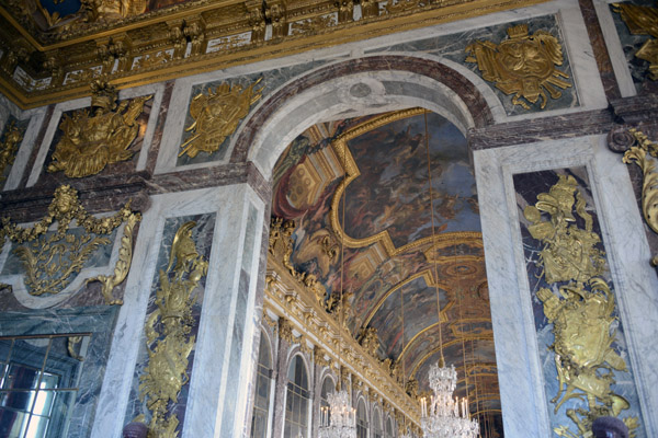 The War Room opening onto the famous Hall of Mirrors, Palace of Versailles