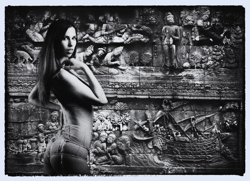 Starla at the Temple Wall
