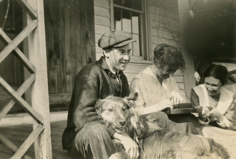 Sitting on the porch 