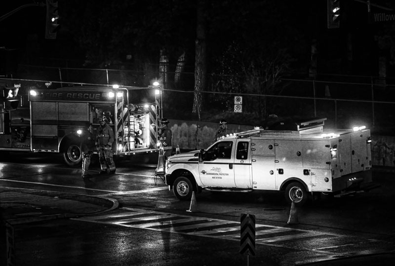 Accident Scene BW 