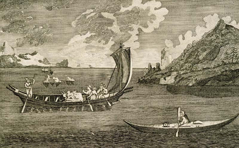 Canoes used by the Greenlanders  