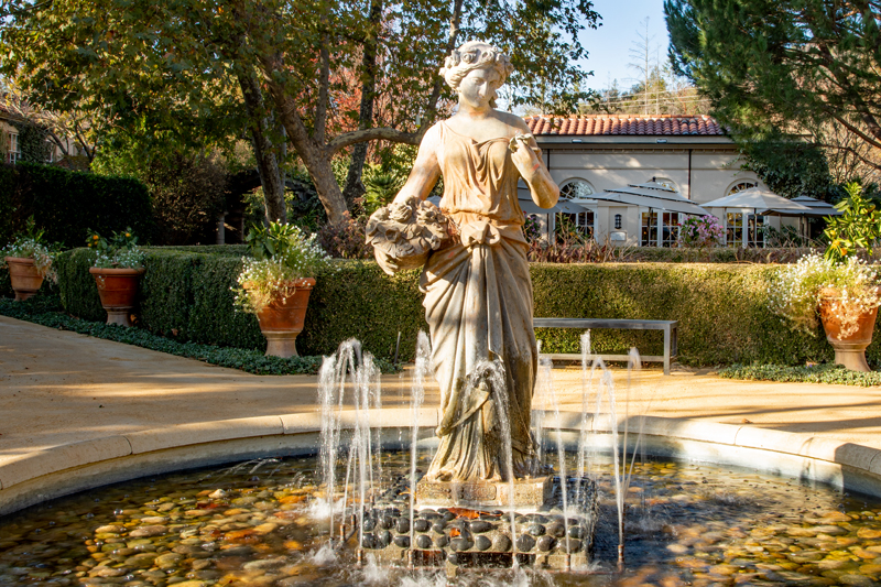 CSJ statue in fountain