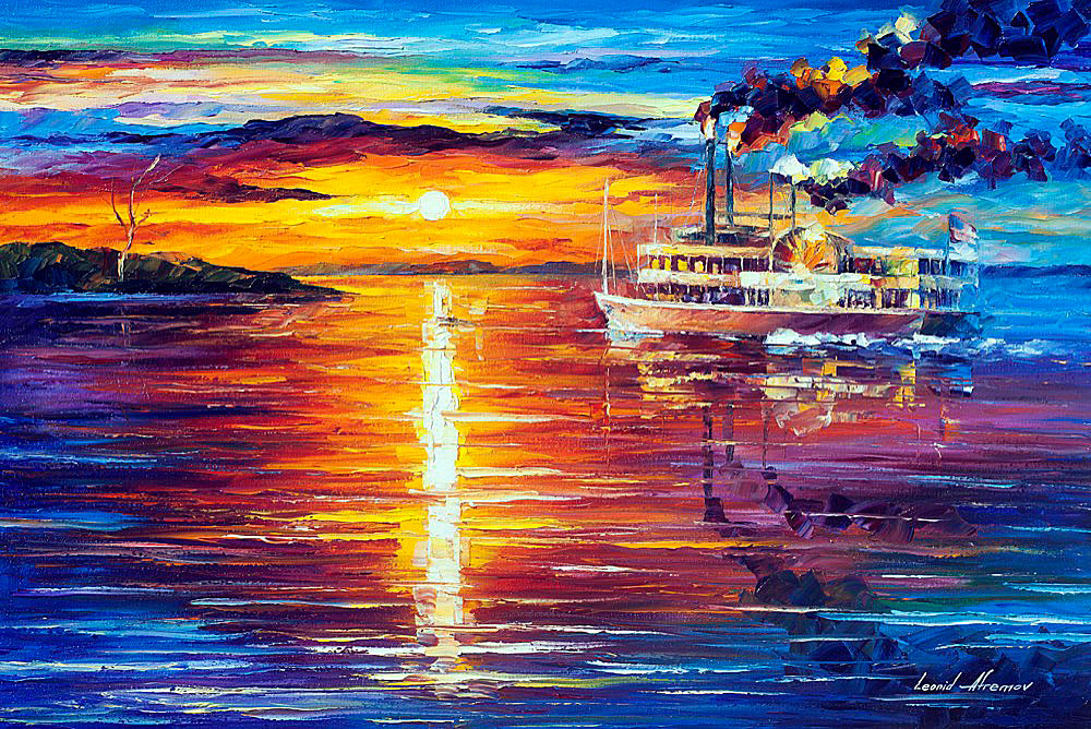 NEW ORLEANS RIVER  oil painting on canvas