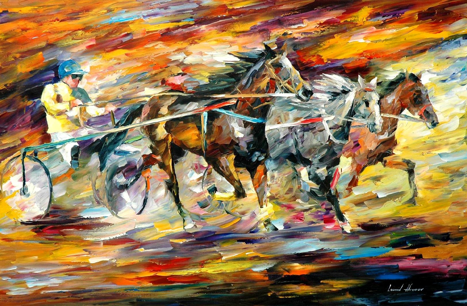 FLAMING CHARIOT  oil painting on canvas