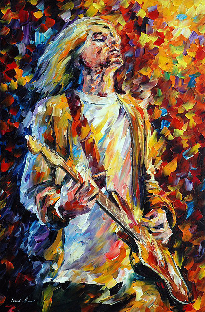 ROCK GUITARIST - KURT COBAIN - NIRVANA  oil painting on canvas