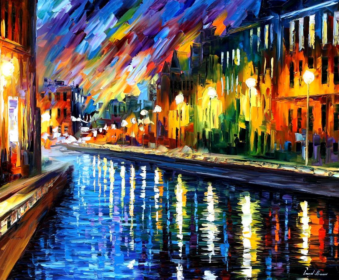 SLOW RIVER  oil painting on canvas