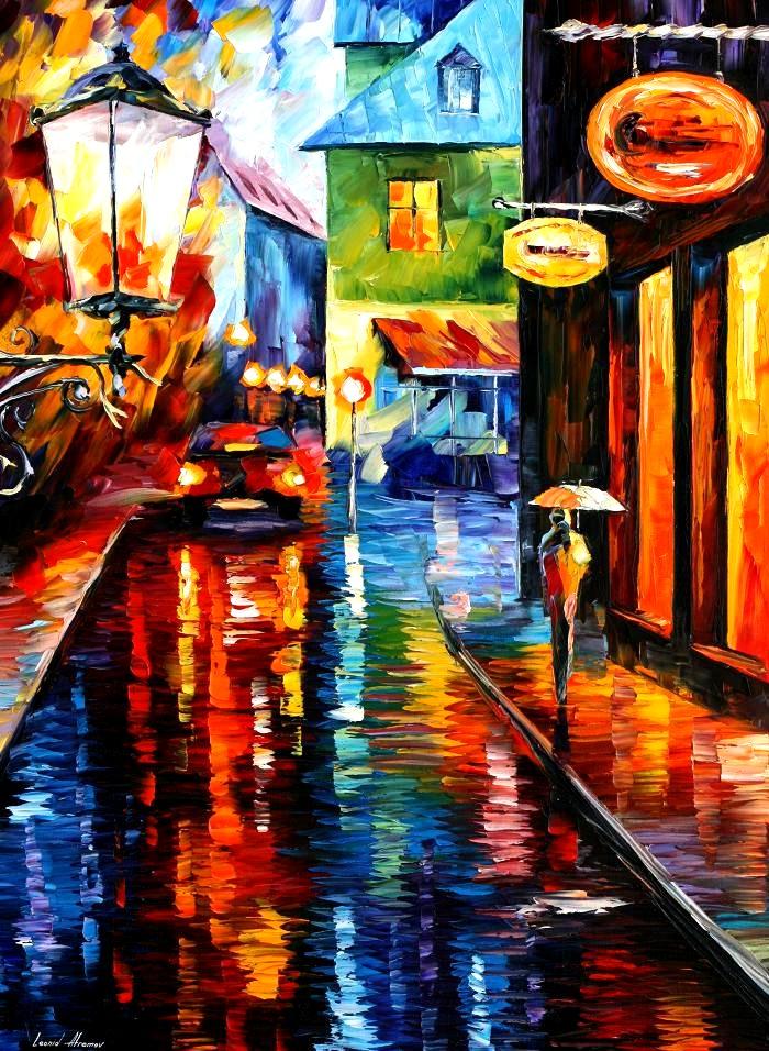 TRAPPED INSIDE BLUE RAIN  oil painting on canvas