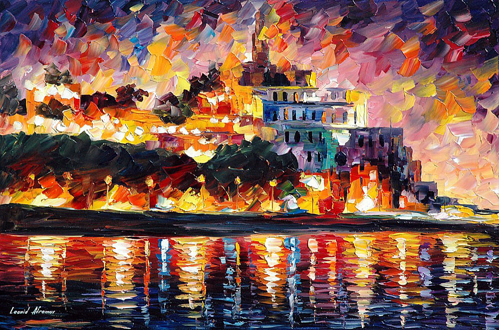 ANCIENT HARBOR  oil painting on canvas