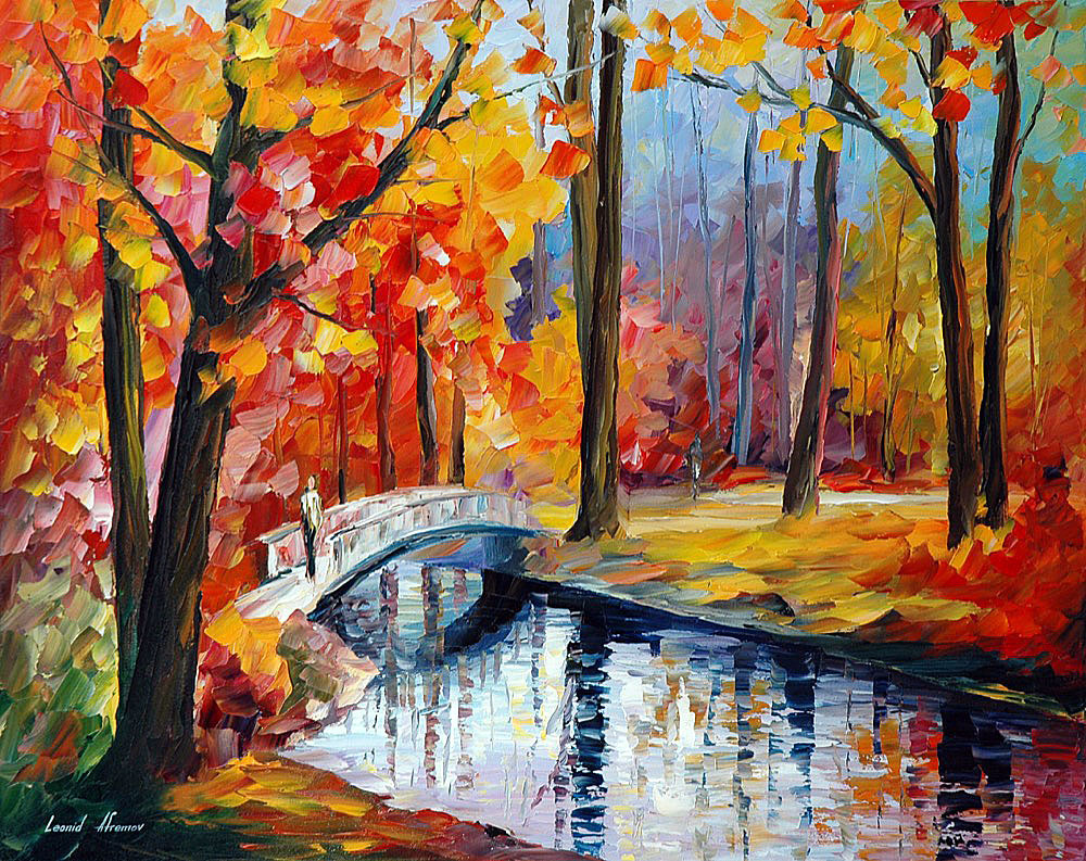 AUTUMN STREAM  oil painting on canvas