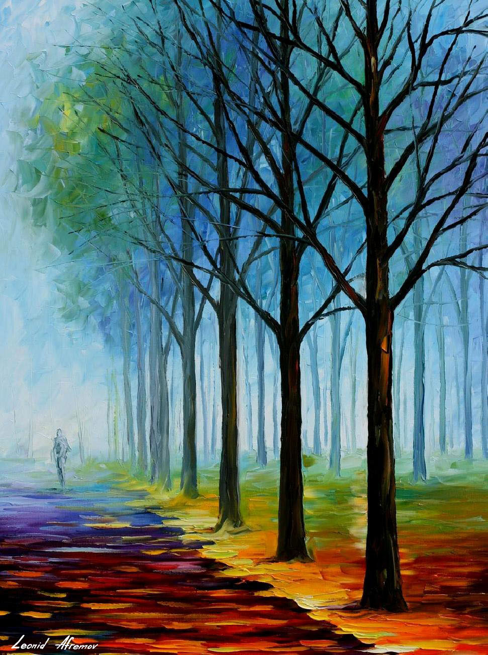 BLUE FOG LIGHTS  oil painting on canvas
