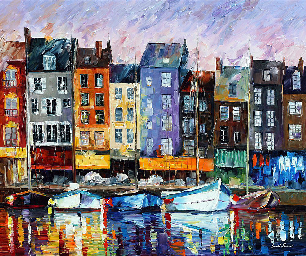 HARBOR HONFLEUR - NORMANDIE  oil painting on canvas