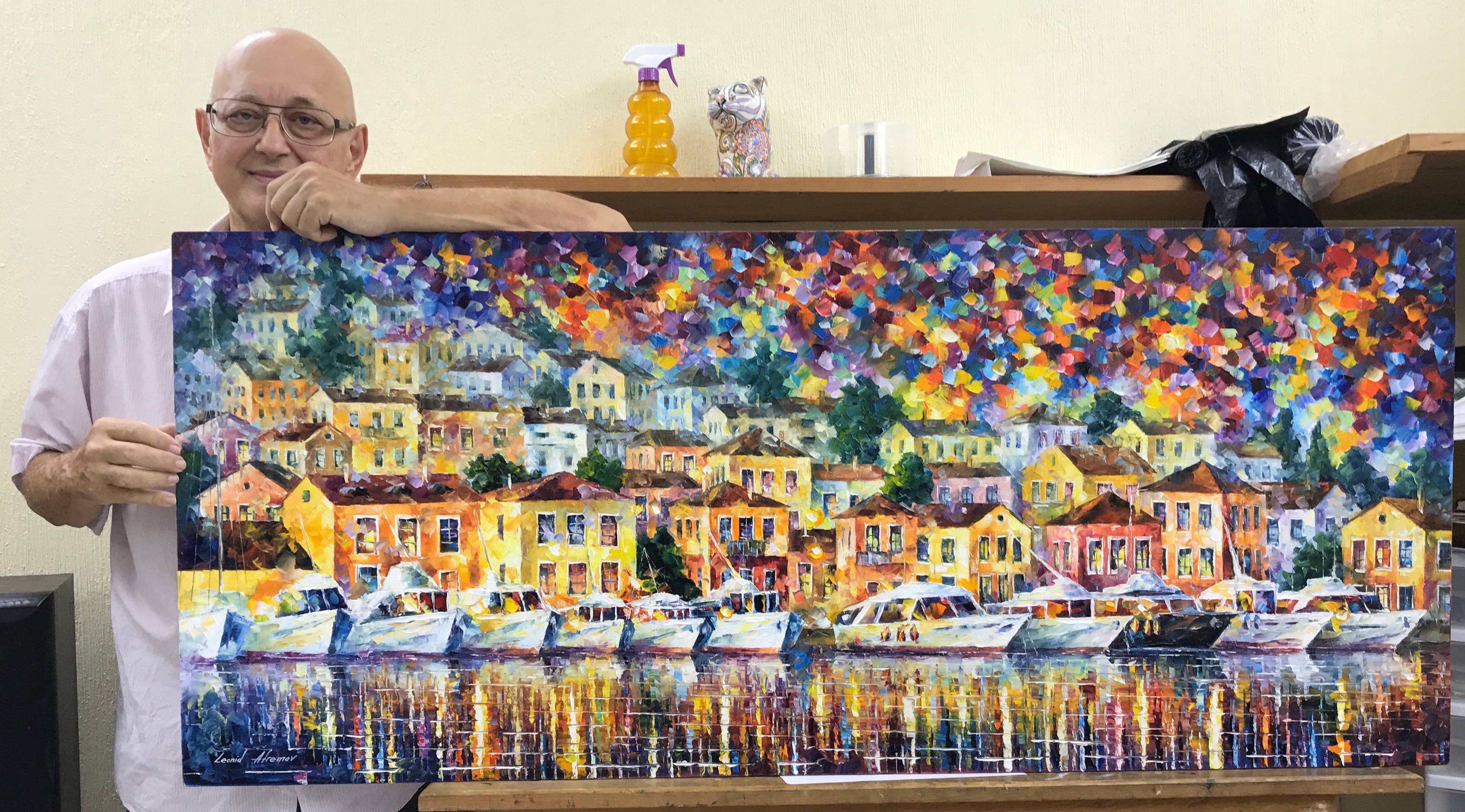 LONG HARBOR -57X24 (143cm x 60cm)  oil painting on canvas