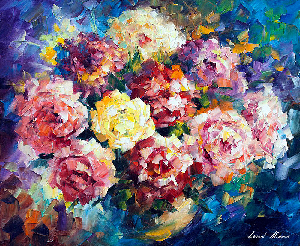 PUFFY ROSES  oil painting on canvas
