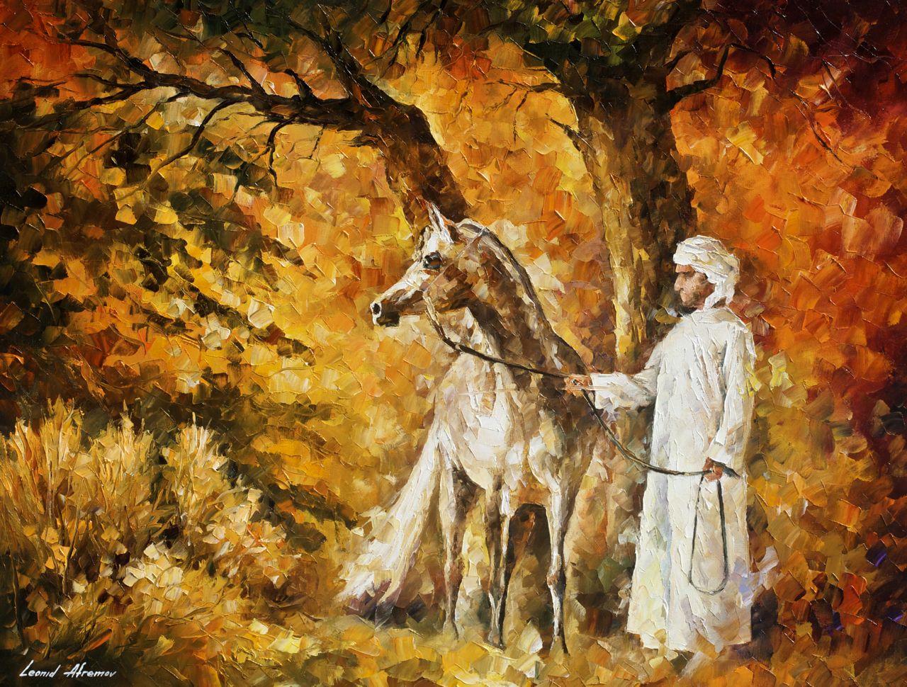 THE SPIRIT OF THE DESERT  PALETTE KNIFE Oil Painting On Canvas By Leonid Afremov