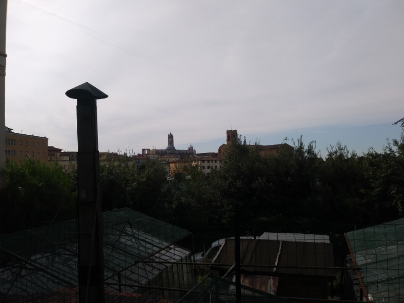View over the Stadium of Duomo di Siena and St Catherines Basilica