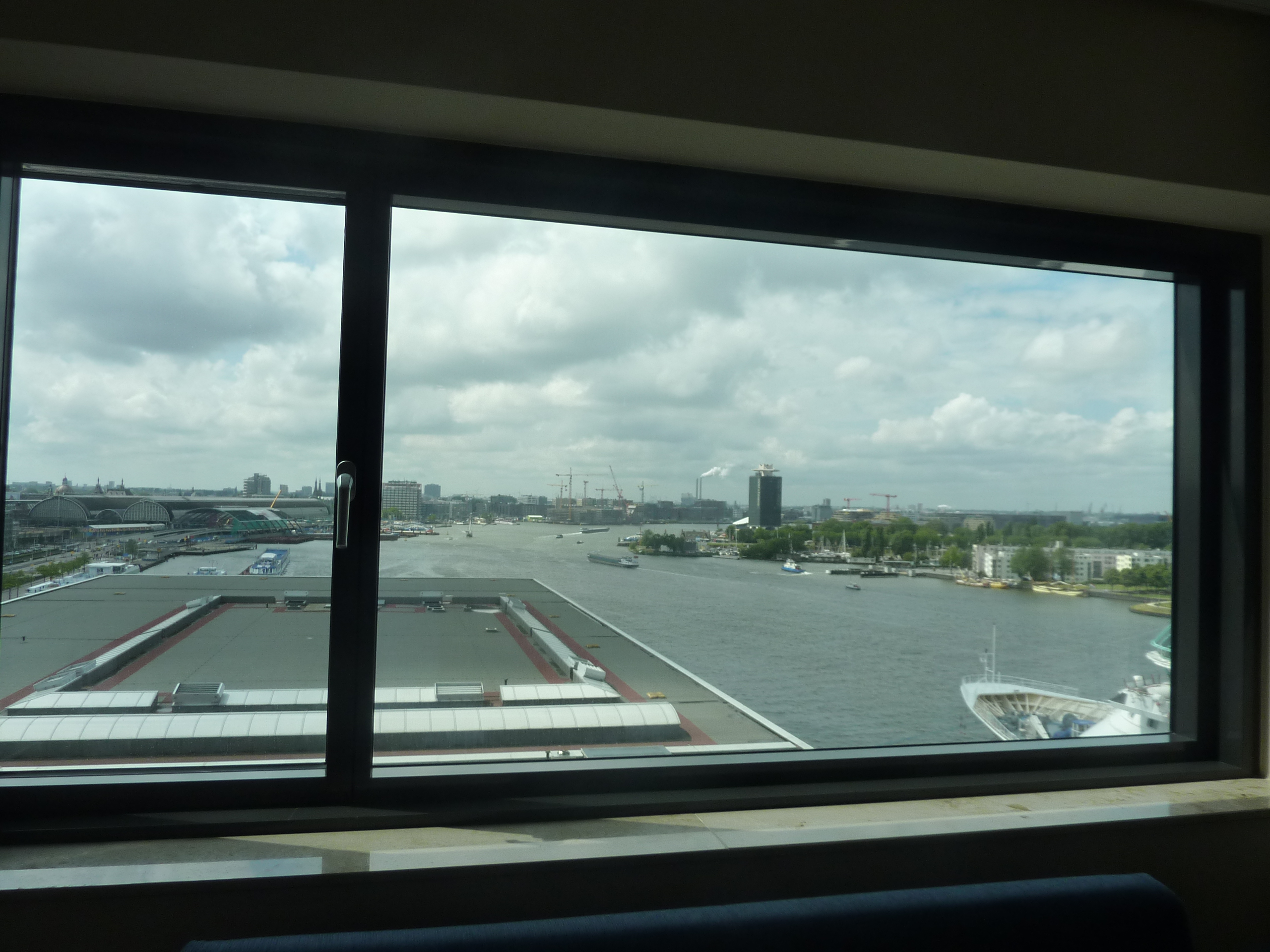 View from our hotel window in Amsterdam, Capital of the Netherlands