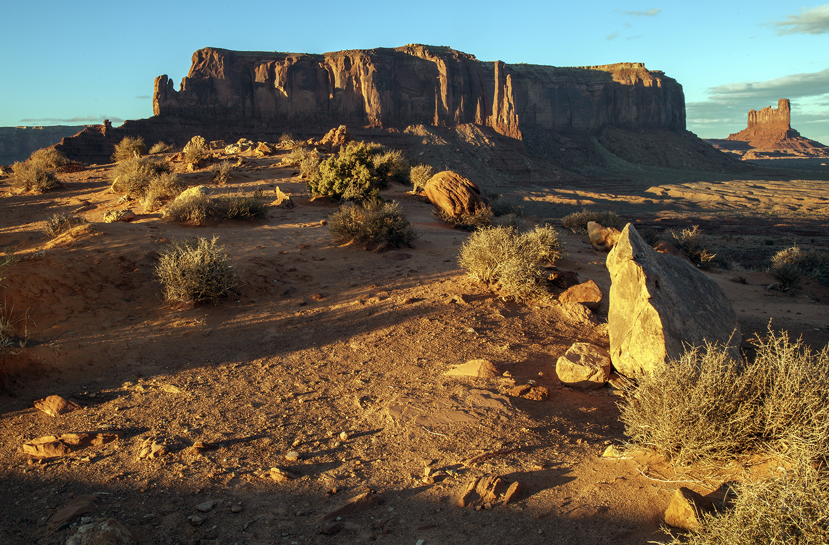 Golden Light At Monument Valley, Navajo Nation, Arizona