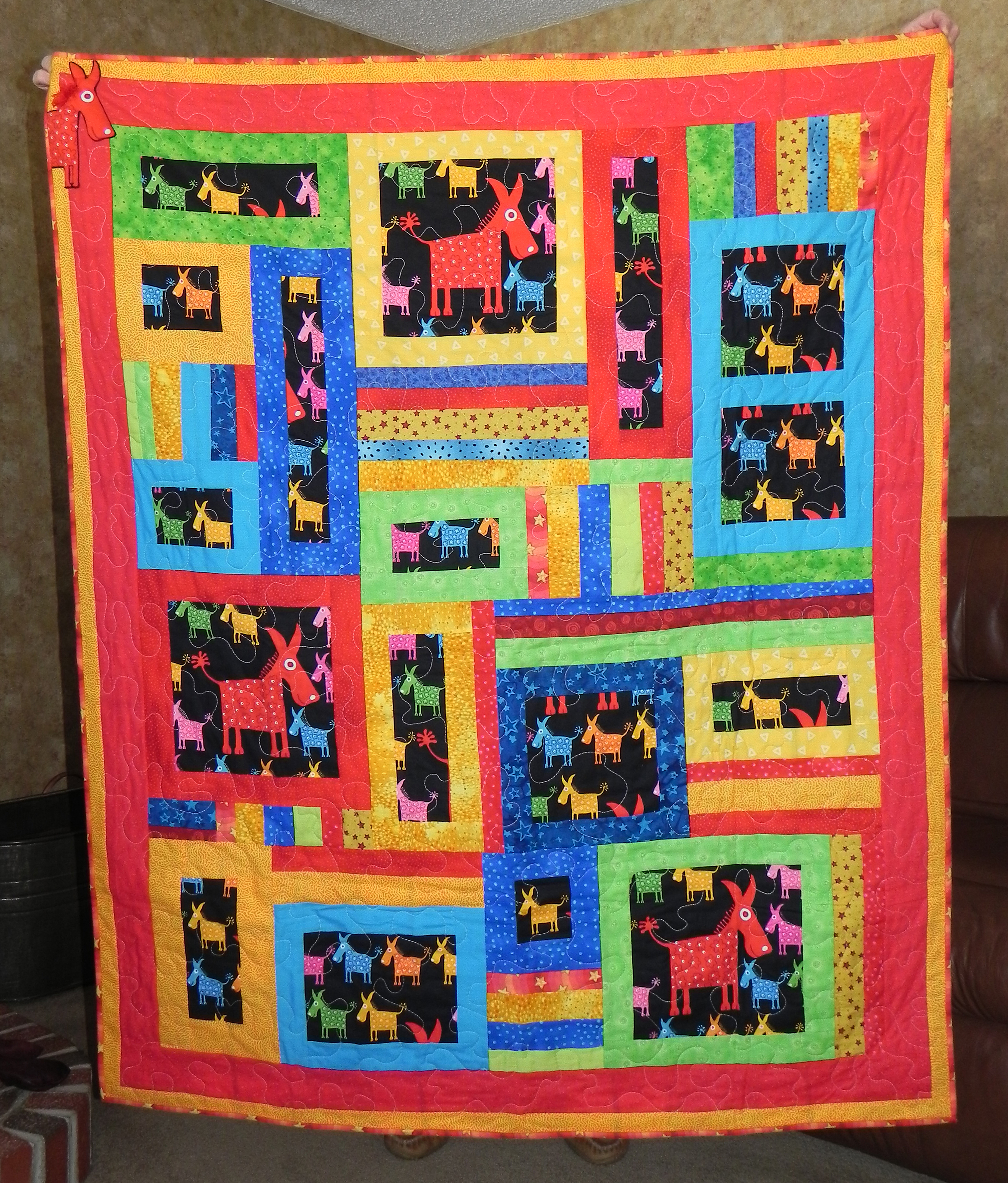 Red Burro Childs Quilt,  Lutheran Church Auction ($75) - 2010