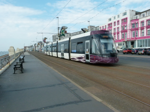 Bombardier Flexity2 017 just after leaving Pleasant Street heading to Star Gate