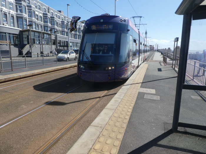 Bombardier Flexity2 014 @ Pleasant Street heading to Fleetwwod Ferry Terminus