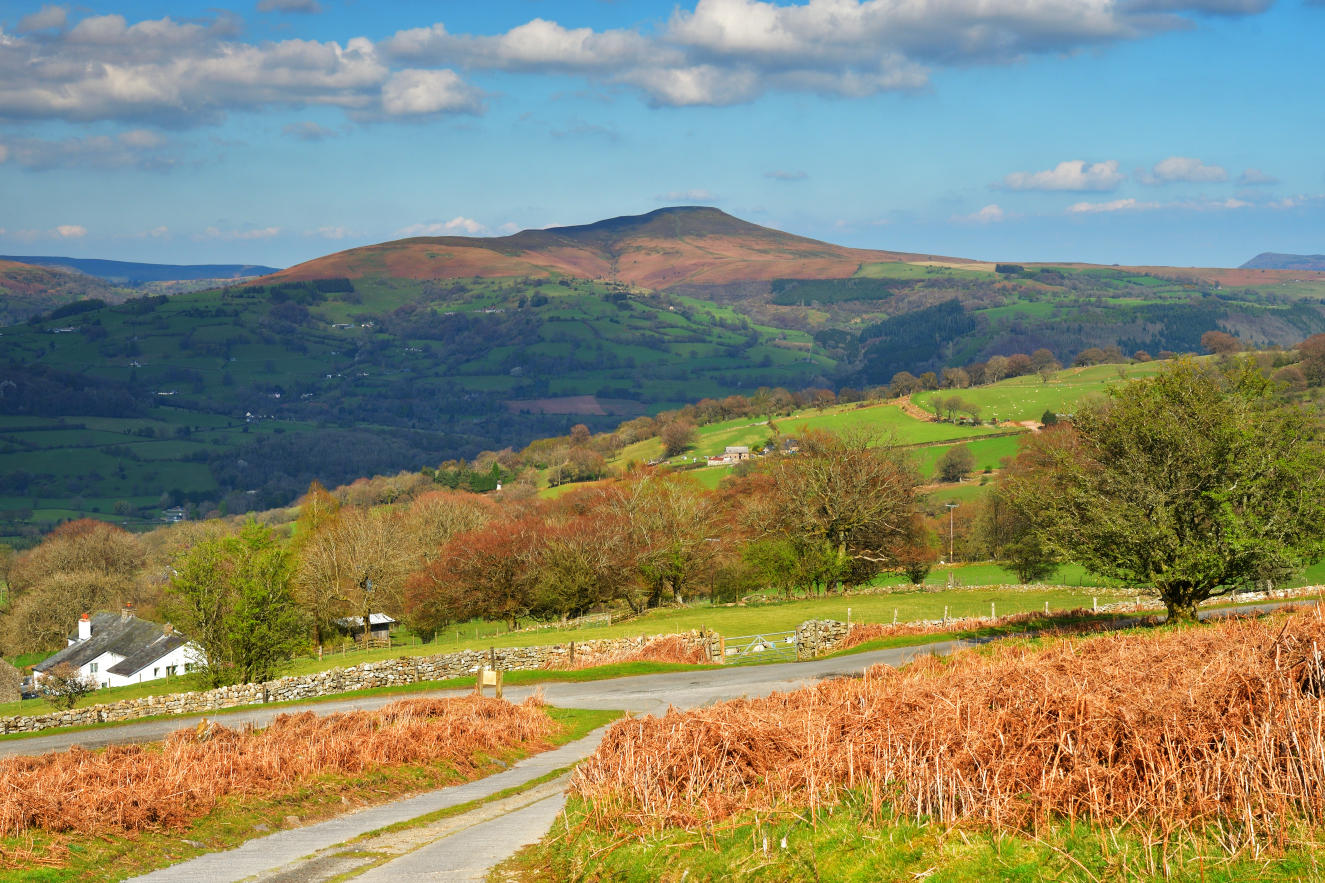 The Sugar Loaf from Llangattock Mountain.