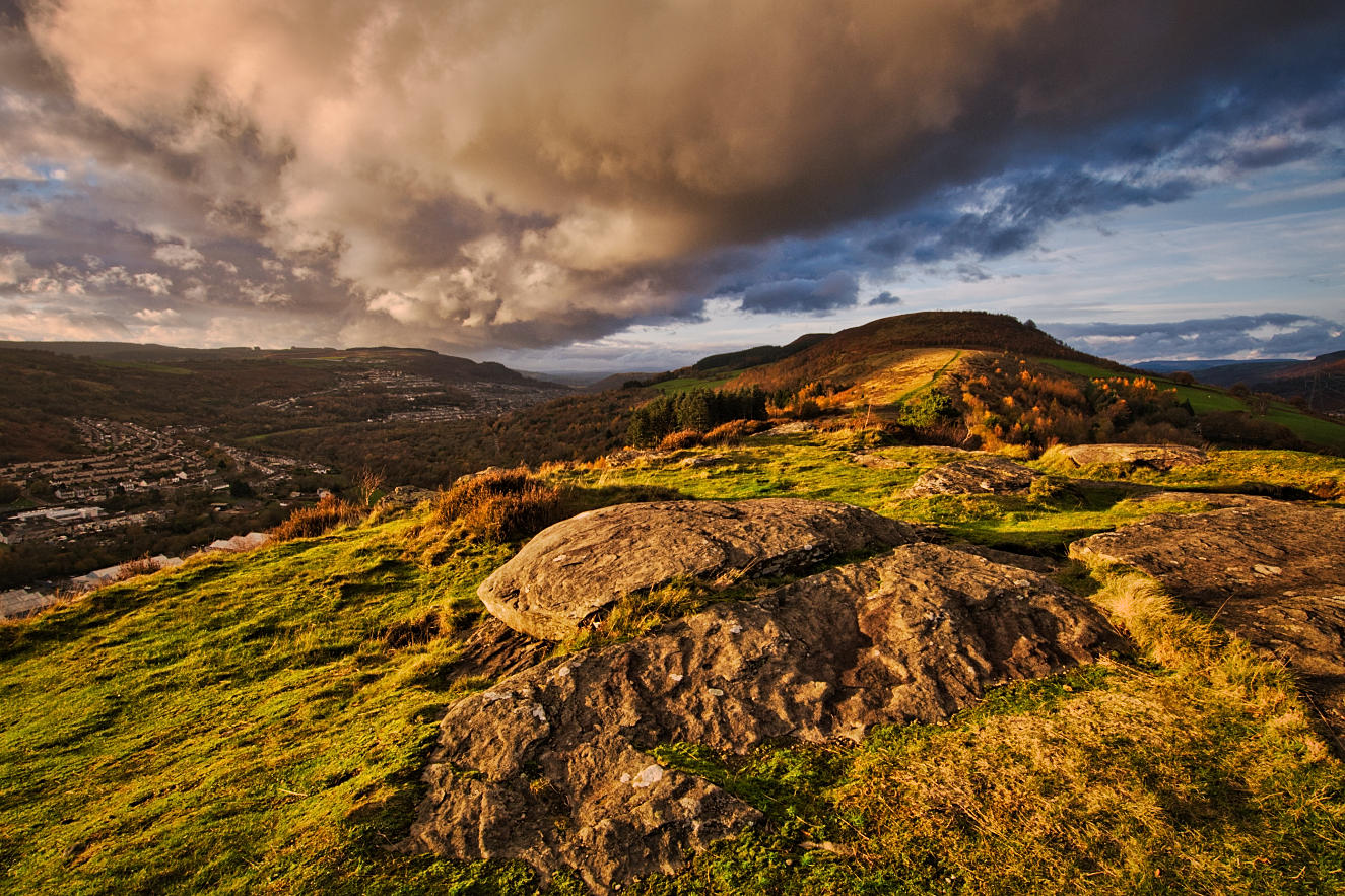 Rain not far away, Cefn Glas.