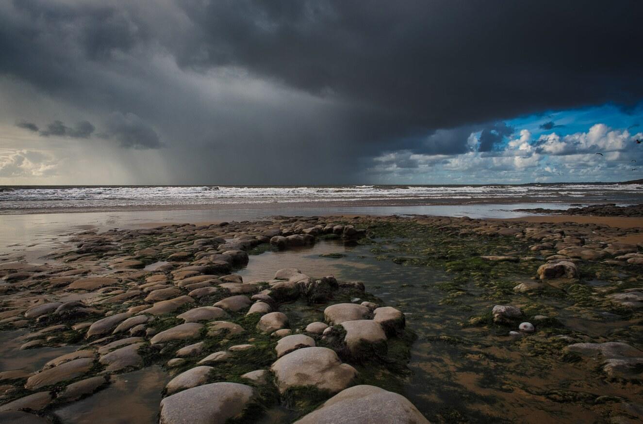 Big shower clouds over the Bristol Channel.