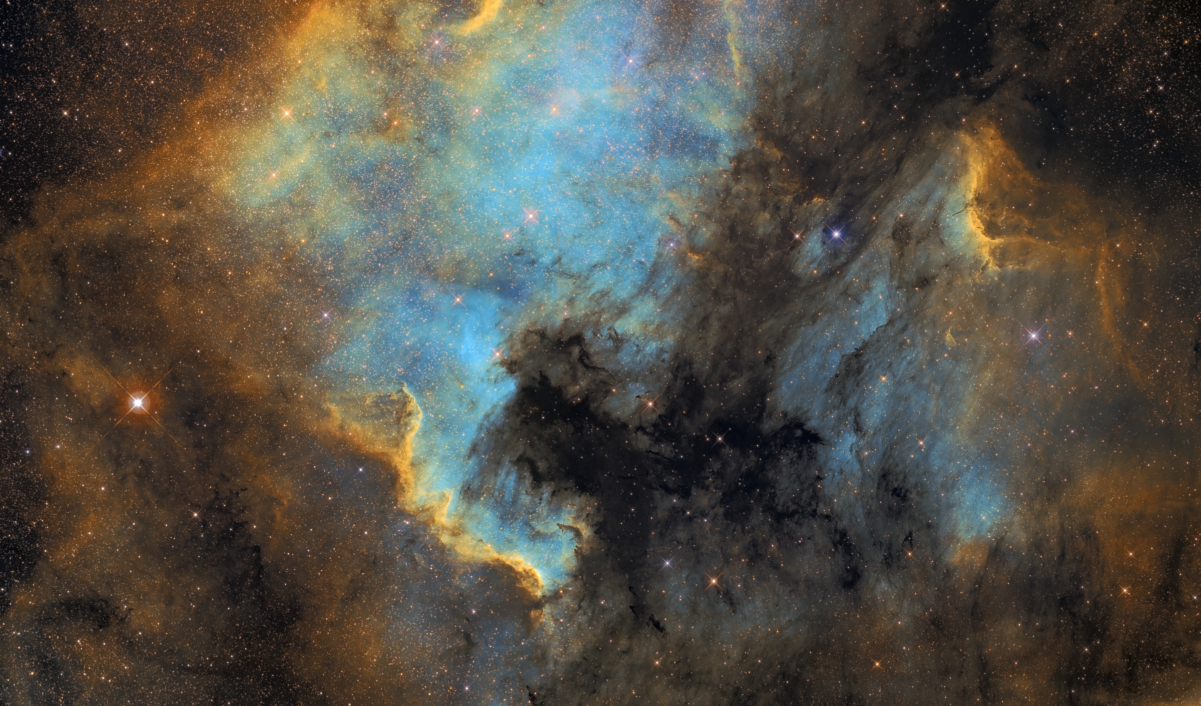 NGC7000 + IC5070 - North America and Pelican Nebulae in Cygnus