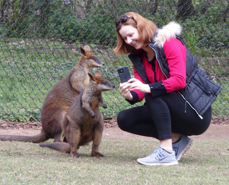 Selfie with wallabies