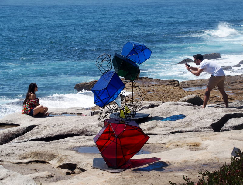Among the sculpture