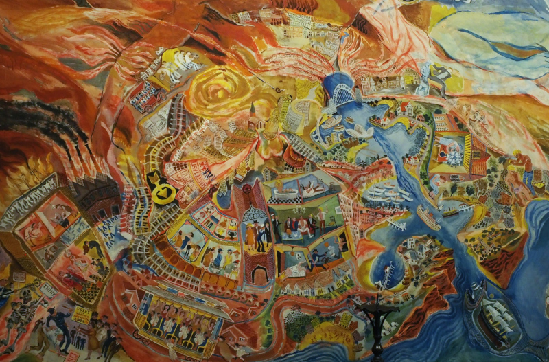 Part of a mural by Donald Friend
