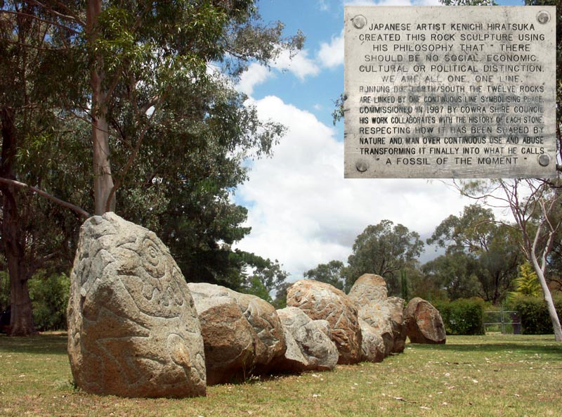 Rock sculpture outside the entrance