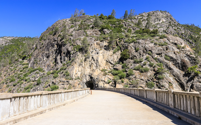 Tunnel as seen from the top of the OShaughnessy Dam in the Hetch Hetchy Valley of Yosemite NP