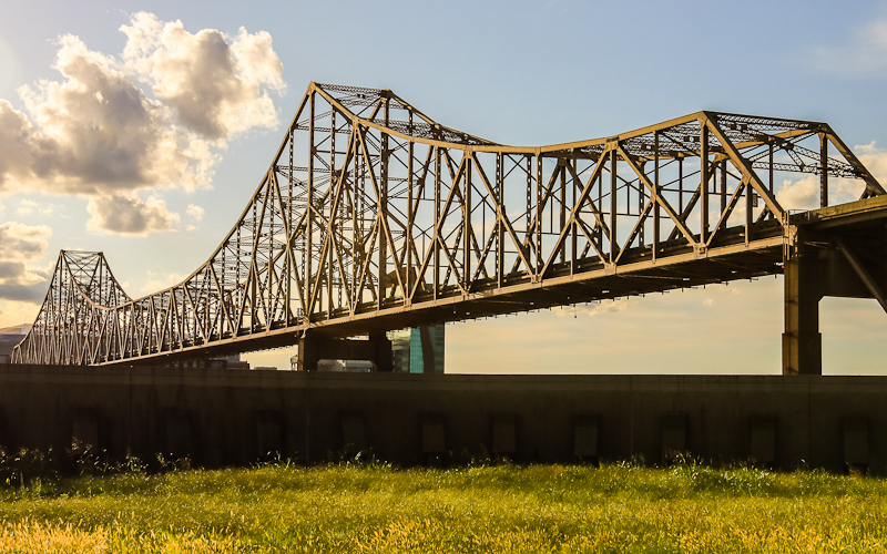 Martin Luther King Bridge across the Mississippi River as seen from East St. Louis
