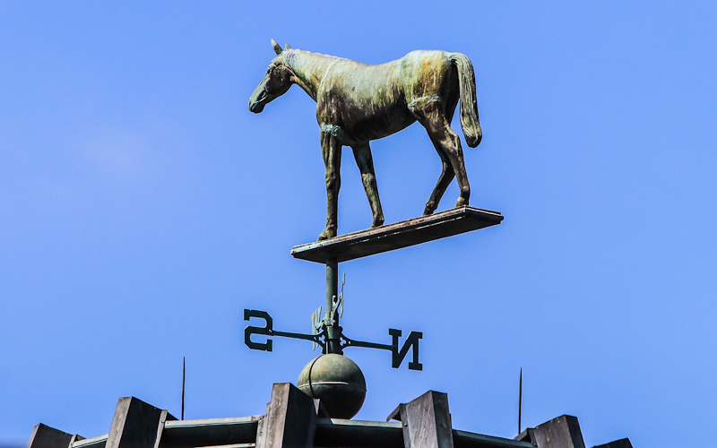 Wind vein on top of a building at the Keeneland Race Course
