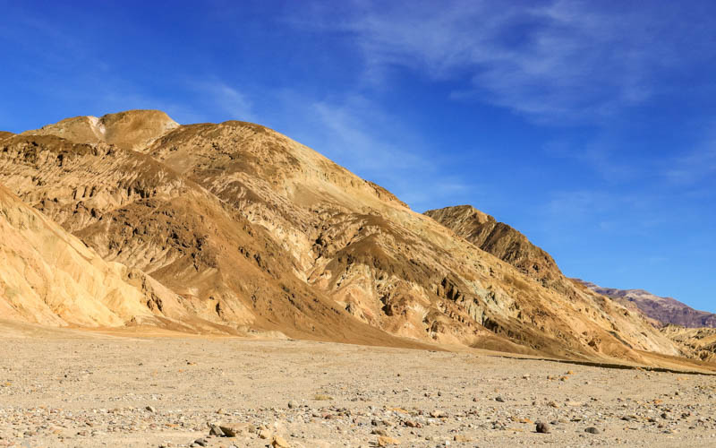 Colorful hills along the Badwater Road in Death Valley National Park