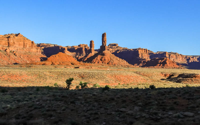 Castle Butte from the park road in Valley of the Gods